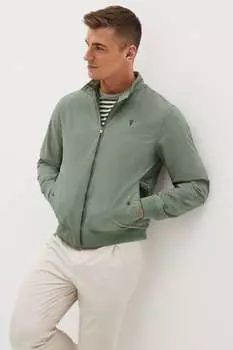 Водонепроницаемая куртка Harrington на клетчатой подкладке Next, зеленый