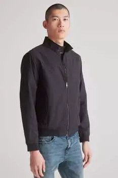 Водонепроницаемая куртка Harrington на клетчатой подкладке Next, черный