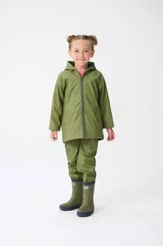 Водонепроницаемая куртка с капюшоном и застежкой-молнией Hatley, зеленый