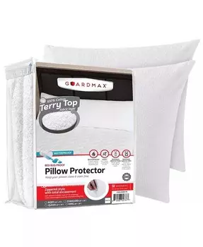 Водонепроницаемая наволочка из махрового хлопка королевского размера с застежкой-молнией — белый (4 шт.) Guardmax, белый