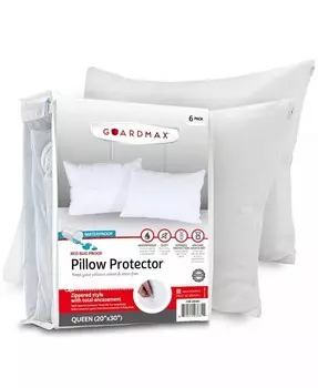 Водонепроницаемая наволочка на молнии — размер Queen — 6 шт Guardmax, белый