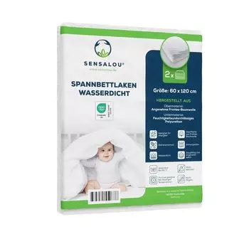 Водонепроницаемая простыня Sensalou при недержании, белая - 60x120 см - 2 комплекта