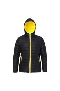 Водонепроницаемая стеганая куртка с капюшоном 2786, черный