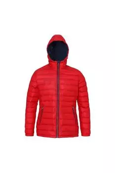 Водонепроницаемая стеганая куртка с капюшоном 2786, красный