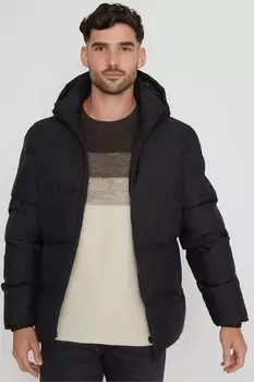 Водонепроницаемая стеганая куртка с капюшоном Threadbare, черный