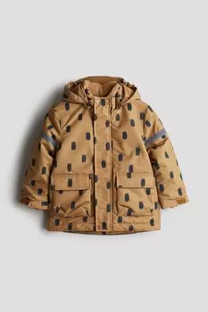 Водонепроницаемая стеганая парка H&M, бежевый