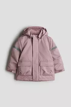 Водонепроницаемая стеганая парка H&M, розовый
