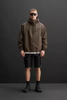 Водонепроницаемая техническая куртка ZARA, коричневый