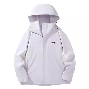 Водонепроницаемая, термо, водоотталкивающая, непромокаемая куртка-ветровка для походов на открытом воздухе унисекс JEEP SPIRIT, Ivory White/Black