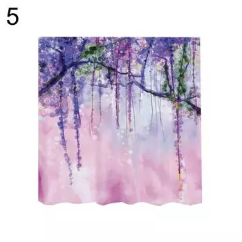 Водонепроницаемая занавеска для душа с акварельными цветами, перегородка для ванной комнаты, драпировка, домашний декор-4 # Stuttg, мультиколор