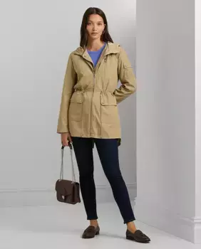 Водонепроницаемая женская парка с регулируемой талией на шнурке Lauren Ralph Lauren, бежевый