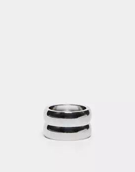 Водонепроницаемое кольцо с многоуровневым эффектом Topshop Psalm из нержавеющей стали серебристого цвета