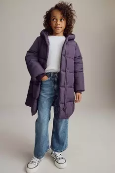 Водонепроницаемое квадратное стеганое пальто с капюшоном (3 16 лет) Next, фиолетовый
