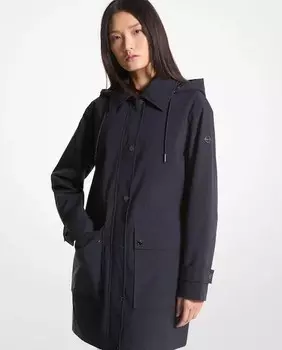 Водонепроницаемое женское пальто с регулируемым капюшоном Michael Michael Kors, темно-синий
