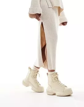 Водонепроницаемые кожаные ботинки ONA AVE WP со шнуровкой медово-белого и соляного цвета Sorel