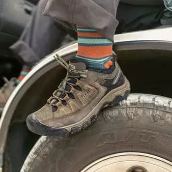 Водонепроницаемые кожаные походные кроссовки Targhee III мужские KEEN, цвет Bungee Cord/Black