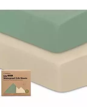 Водонепроницаемые простыни для кроватки для мальчиков и девочек, 2 шт. Простыня для детской кроватки, водонепроницаемые защитные простыни для матраса в кроватке Keababies, мультиколор