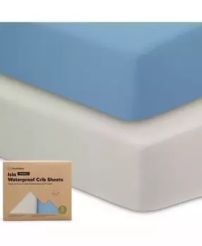 Водонепроницаемые простыни для кроватки для мальчиков и девочек, 2 шт. Простыня для детской кроватки, водонепроницаемые защитные простыни для матраса в кроватке Keababies, серый