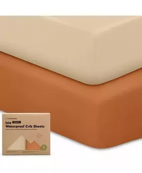 Водонепроницаемые простыни для кроватки для мальчиков и девочек, 2 шт. Простыня для детской кроватки, водонепроницаемые защитные простыни для матраса в кроватке Keababies, красный