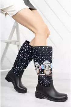 Водонепроницаемые женские резиновые сапоги с термоподошвой 19119 Pembe Potin