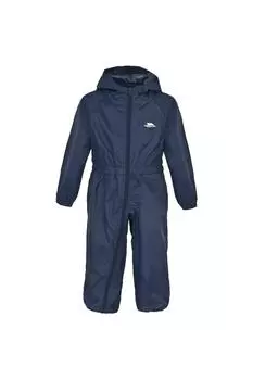 Дождевик водонепроницаемый дождевик на пуговицах для младенцев Trespass, темно-синий