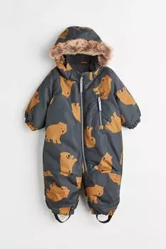 Водонепроницаемый костюм H&amp;M, темно-серый/медведи