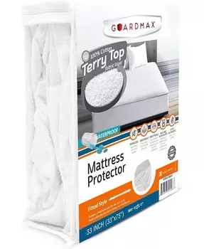 Водонепроницаемый наматрасник из хлопчатобумажной белой махры — кушетка (33 x 75 x 12 дюймов) Guardmax, белый