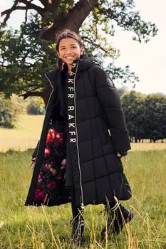 Водонепроницаемый носовой длинный пояс с поясом пальто Baker By Ted Baker, черный