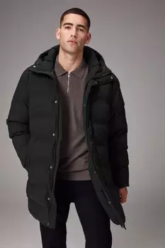 Водонепроницаемый термосварной пуховик с капюшоном Next, черный