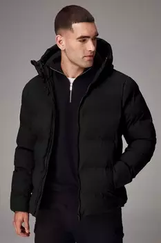 Водонепроницаемый термосварной пуховик с капюшоном Next, черный