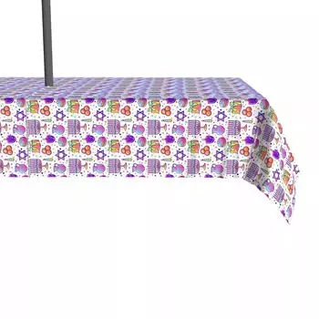 Водоотталкивающая, для наружного использования, 100 % полиэстер, 60x104 дюйма, фиолетовый оттенок, Ханука
