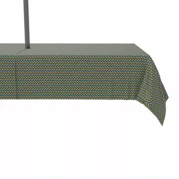Водоотталкивающая, для наружного использования, 100 % полиэстер, 60x104 дюйма, переплетение «елочка» радужного цвета.