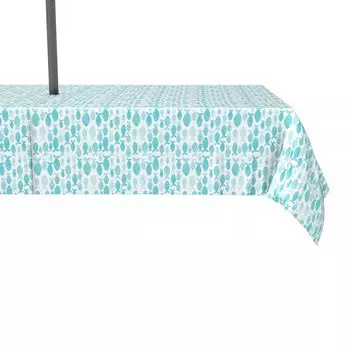 Водоотталкивающая, для наружного использования, 100 % полиэстер, 60x104 дюйма, акварель, бирюзовая рыба.