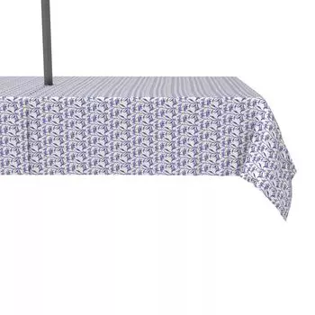 Водоотталкивающая, для наружного использования, 100 % полиэстер, 60x120 дюймов, лилии синих оттенков.