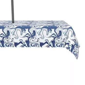 Водоотталкивающая, для наружного использования, 100% полиэстер, 60x84 дюйма, синий мрамор