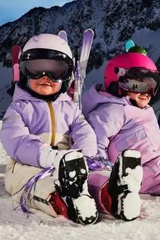 Водоотталкивающая и ветрозащитная куртка с капюшоном ski collection ZARA, розовый