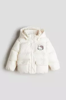 Водоотталкивающая куртка пуховик H&M, белый
