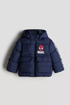 Водоотталкивающая куртка пуховик H&M, синий