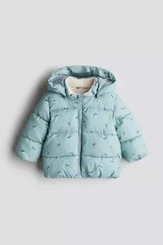 Водоотталкивающая куртка-пуховик H&M, зеленый