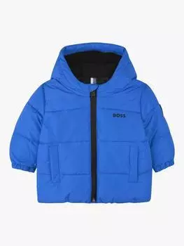 Водоотталкивающая куртка с капюшоном boss baby HUGO BOSS, цвет Bright Cobalt