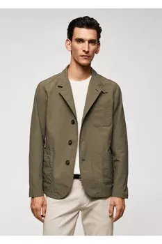 Водоотталкивающая куртка с карманами Mango, зеленый