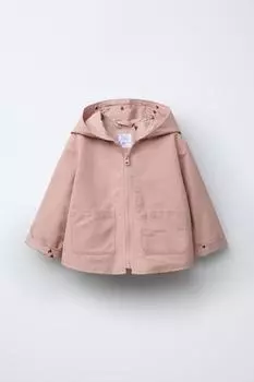 Водоотталкивающая парка "сердце" ZARA, розовый