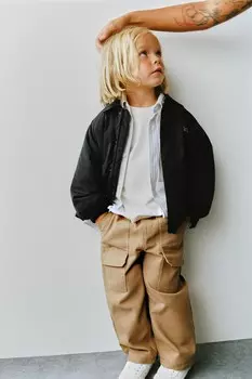 Водоотталкивающая парка ZARA, черный