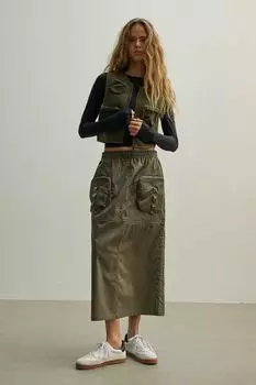 Водоотталкивающая походная юбка на молнии H&M, зеленый