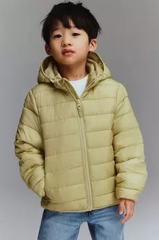 Водоотталкивающая стеганая куртка H&M, желтый