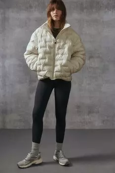 Водоотталкивающая стеганая куртка из термомова. H&M, белый