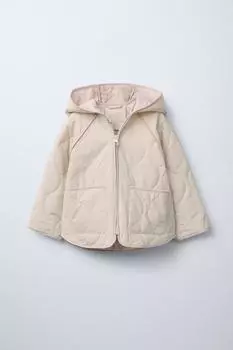 Водоотталкивающая стеганая куртка ZARA, экрю