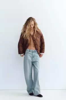 Водоотталкивающая стеганая куртка ZARA, цвет Toffee