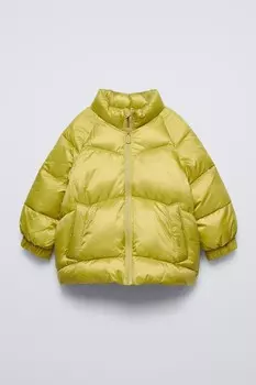 Водоотталкивающая стеганая куртка ZARA, фисташковый