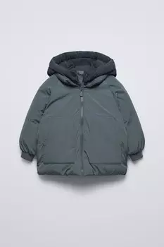 Водоотталкивающая стеганая куртка ZARA, голубой
